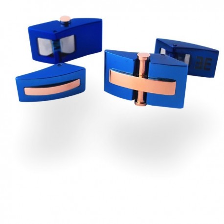 Bouton de manchettes de Luxe Néon Bleu Raptor