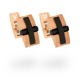 Bouton de manchettes de Luxe Rose Shield